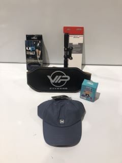 QTY OF ITEMS INCLUDING BUFF DENIM BASEBALL CAP