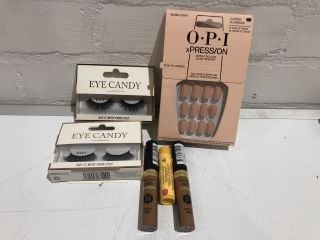 QTY OF ITEMS INCLUDING EYE CANDY LONDON EYELASHES