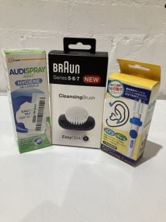 QTY OF ITEMS INCLUDING BRAUN CLEANSING BRUSH