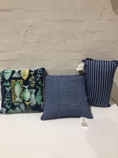 QTY OF ITEMS INCLUDING SMALL SQUARE DENIM BLUE PILLOW