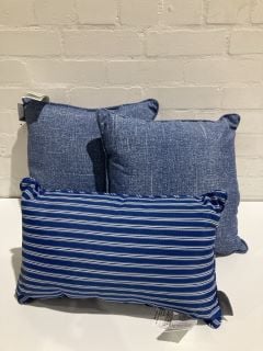 QTY OF ITEMS INCLUDING SMALL SQUARE DENIM BLUE PILLOW