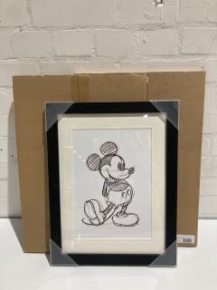 QTY OF ITEMS INCLUDING FRAMED MICKEY MOUSE SKETCH SINGLE