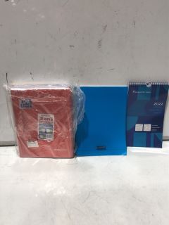 QTY OF ASSORTED ITEMS TO INCLUDE NOTEBOOKS, FLOWER POST RICE PAPER SET 11 PAPERS