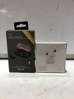 A QTY OF ASSORTED ITEMS TO INCLUDE Y30 TRULY WIRELESS IN EAR HEADPHONES, WIRELESS HEADPHONE ANDROID AND IOS