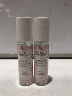 A QTY OF CLAROSE ORGANIC ROSE WATER 100% NATURAL TONER