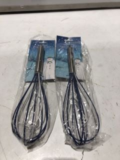 A QTY OF KITCHEN BLUE WHISKS