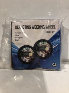 QTY OF ASSORTED ITEMS TO INCLUDE DERUSTING WEEDING WHEEL SIZE 8