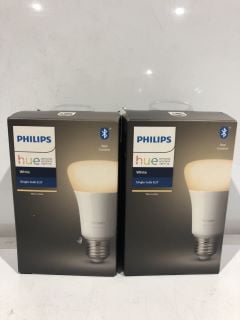 QTY OF PHILLIPS WHITE SINGLE BULB E27 APP CONTROL