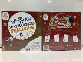 BOX OF ASSORTED CHILDRENS TOYS TO INCLUDE THE WIMPY KID 10-SECOND CHALLENGE BOARD GAME