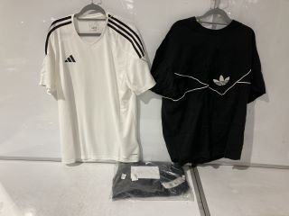 QTY OF ASSORTED CLOTHING ITEMS TO INCLUDE ADIDAS BLACK JACKET UK L