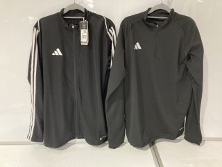 QTY OF ASSORTED CLOTHING ITEMS TO INCLUDE ADIDAS BLACK JACKET UK L