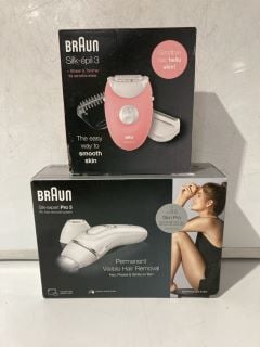 BRAUN SILK-EXPERT 3 SHAVER & TRIMMER, TO ALSO INCLUDE BRAUN SILK EXPERT PRO 3 PERMANENT VISIBLE HAIR REMOVER TOTAL RRP £410