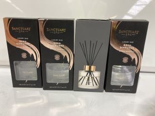 BOX OF ASSORTED ITEMS TO INC SANCTUARY LUXURY OUD REED DIFFUSER