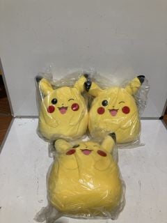 3 POKEMON PIKACHU SQUISHMALLOWS TOTAL RRP £99.99