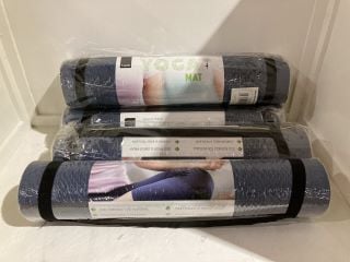 QTY OF NAVY AND YELLOW YOGA MATS