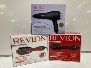 QTY OF ASSORTED ITEMS TO INCLUDE HOT TOOLS SIGNATURE SALON IONIC 200W AC MOTOR HAIR DRYER