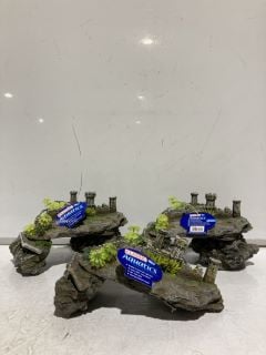 5 CLASSIC AQUATICS ORNAMENT - RUINED CASTLE WITH PLANTS TOTAL RRP £264.95