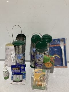 QTY OF HOUSEHOLD ITEMS TO INCLUDE PECKISH LARGE NYJER SEED FEEDER