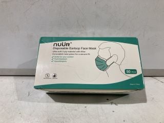 QTY OF NUUR DISPOSABLE EARLOOP FACE MASKS