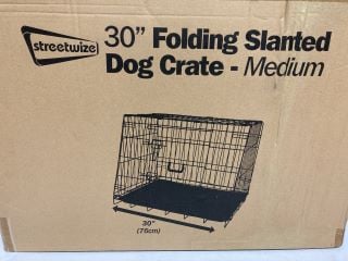 2 STREETWIZE 30" FOLDING SLANTED DOG CRATE - MEDIUM