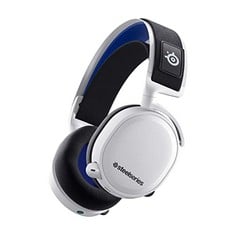 STEELSERIES ARCTIS 7P+ WIRELESS GAMING HEADSET – LOSSLESS 2.4 GHZ  – USB-C – 3D AUDIO – FOR PS5, PS4, PC, MAC, ANDROID AND SWITCH - WHITE. RRP £135: LOCATION - BACK WALL