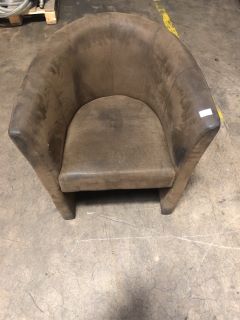 BROWN SUEDE BUCKET SEAT