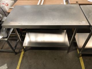 STAINLESS STEEL WORK SURFACE TABLETOP WITH LOWER SHELF 60X85X120