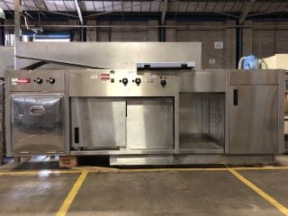 EMH STAINLESS STEEL BUFFET/CARVERY HOT FOOD SERVICE AND STORAGE GANTRY L236 X D105 X H72CM