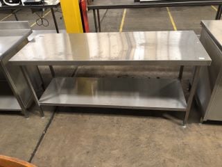 STAINLESS STEEL WORK SURFACE WITH LOWER BOTTOM SHELF L170 X D65 X H87CM