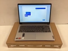 LAPTOP LENOVO IDEAPAD 1 15AMN7 512GB SSD (ORIGINAL RRP - €309,00) IN BLACK: MODEL NO MPNXB3B290Y4 (WITH BOX AND CHARGER, CASE DETACHED FROM SCREEN IN BOTTOM RIGHT CORNER. SEE IN PICTURES). AMD RYZEN