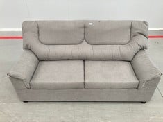 2 SEATER SOFA GREY COLOUR (CRACKED FRONT PART AND STAINED).