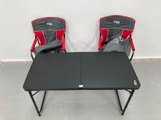 CAMPING SET AKTIVE INCLUDING 2 FOLDING CHAIRS AND TABLE.