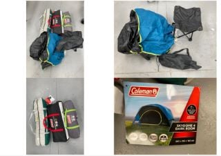 5 X CAMPING ARTICLE VARIOUS MODELS INCLUDING COLEMAN SKYDOME 4 DARKROOM TENT .