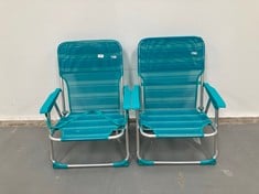 2 X BLUE FOLDING AKTIVE CHAIRS .