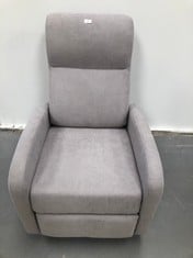 MANUAL RECLINING ARMCHAIR LIGHT GREY COLOUR (RIGHT SIDE UNCOVERED).