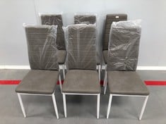 6 X GREY CHAIRS FOR THE HOME.