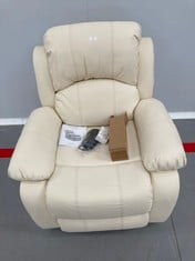 NALUI TREVI MANUAL RELAX MASSAGE CHAIR CREAM COLOUR (CRACKED BACK RIGHT SIDE).