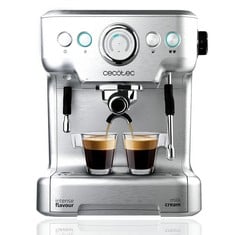 CECOTEC ESPRESSO MACHINE POWER ESPRESSO 20 BARISTA PRO. 2900 W, 20 BAR, THERMOBLOCK FOR COFFEE AND FROTHING MILK, PRESSUREPRO GAUGE, AUTO MODE, FILTER FOR 1 AND 2 COFFEES, CAPACITY 2,7 L, RRP: 349.00