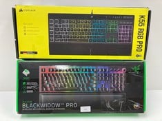 2 X KEYBOARDS VARIOUS MAKES AND MODELS INCLUDING RAZER BLACKWINDOW V3 PRO KEYBOARD - LOCATION 30A.