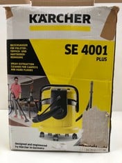 KARCHER SE 4001 PLUS, 1400W, 4L CAPACITY (PARTS MISSING) (P.V.P 268€) - LOCATION 13A .