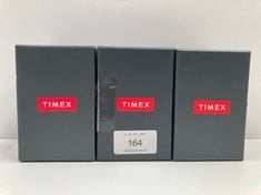 3 X TIMEX WATCH VARIOUS MODELS INCLUDING BLACK WATCH WITH BROWN STRAP MODEL T49963 - LOCATION 6A.