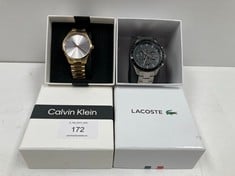 2 X CALVIN KLEYN AND LACOSTE WATCHES MODELS CK.48.4.34.0184 AND LC.133.2.27.3025 - LOCATION 6A.