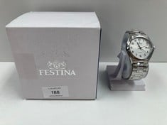 FESTINA SILVER AND WHITE WATCH MODEL F20552 - LOCATION 6A.