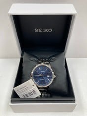 SEIKO WATCH SILVER AND NAVY BLUE MODEL 4R35 - LOCATION 2A.