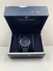 MASERATI NAVY BLUE AND SILVER WATCH MODEL 83413447 - LOCATION 2A.