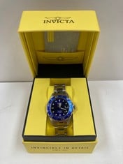 INVICTA SILVER AND BLUE WATCH MODEL 9204 (STRIPED STRAP) - LOCATION 2A.