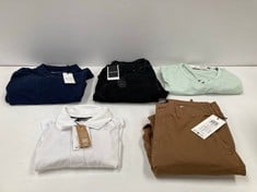 5 X JACK & JONES CLOTHING VARIOUS SIZES AND STYLES INCLUDING WHITE POLO SHIRT SIZE L - LOCATION 5B.