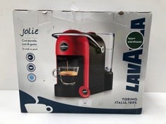 LAVAZZA JOLIE SINGLE SERVE CAPSULE COFFEE MACHINE, 1250 W, 0.6 LITRES, PLASTIC, BLACK, BLUE - LOCATION 33A.