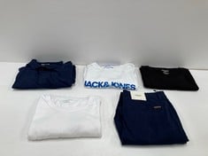 5 X JACK & JONES CLOTHING VARIOUS SIZES AND STYLES INCLUDING NAVY BLUE POLO SHIRT SIZE L - LOCATION 17B.