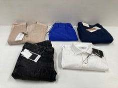 5 X JACK & JONES GARMENTS VARIOUS SIZES AND STYLES INCLUDING BROWN WAISTCOAT SIZE 46 - LOCATION 29B.